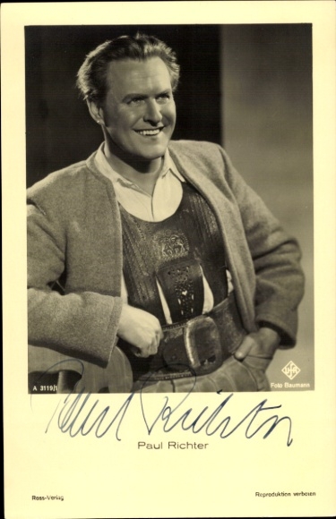 Ak Schauspieler Paul Richter, Portrait, Ross 3119/1, Autogramm