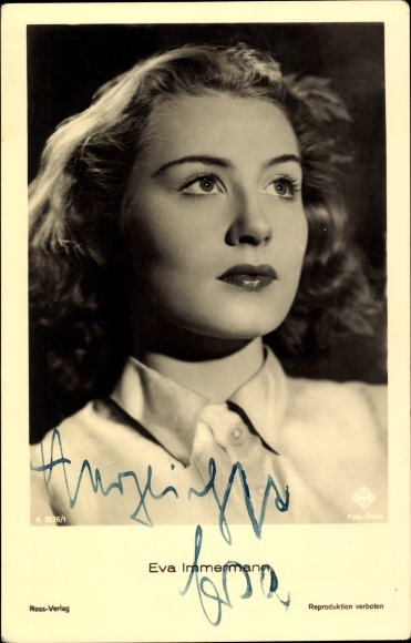 Ak actrice Eva Immersmann, portret, handtekening