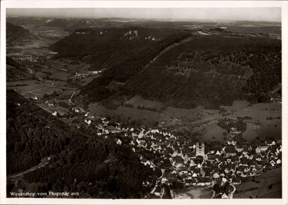 Wiesensteig area in Württemberg, aerial photograph