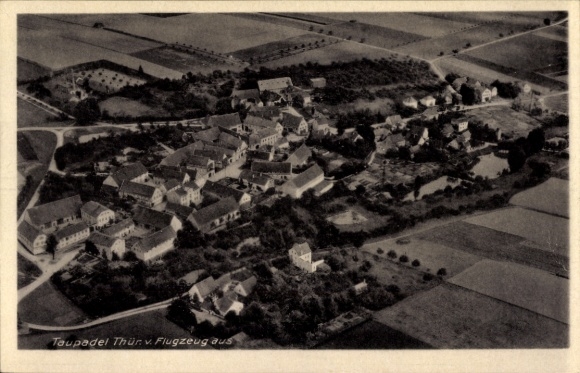 Postcard Taupadel Bürgel in Thuringia, aerial photograph