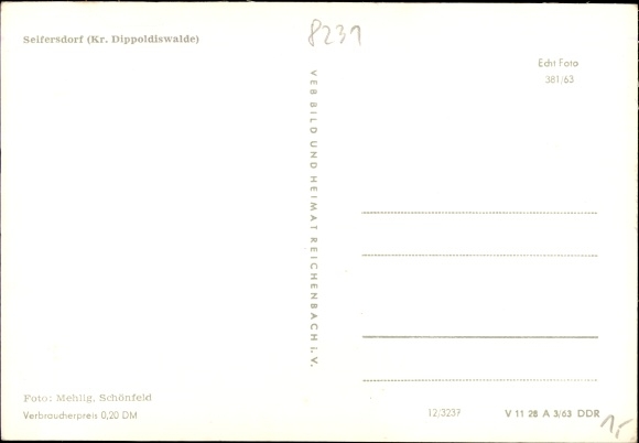 Postcard Seifersdorf Dippoldiswalde in the Eastern Ore Mountains, partial view, half-timbered house
