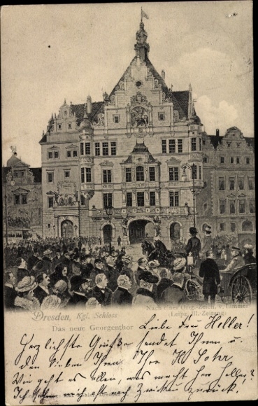 Künstler Ak Limmer, Dresden Altstadt, Kgl. Schloss, Georgentor
