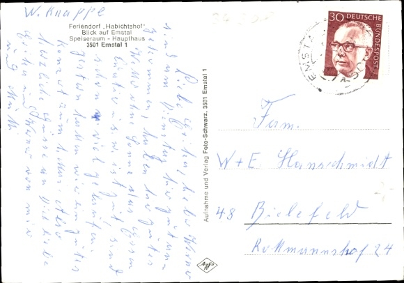 Postcard Bad Emstal in Hesse, holiday village Habichtshof