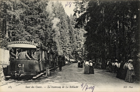 Postcard Saut des Cuves Lorraine Vosges, Tramway de La Schlucht