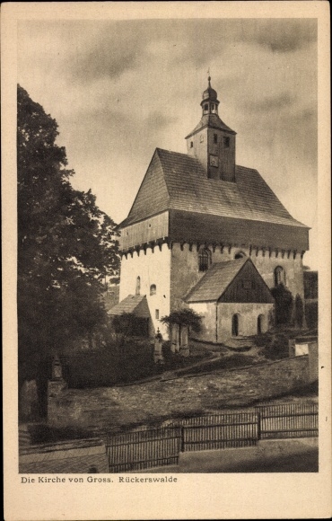 Ak Großrückerswalde in het Erzgebirge, kerk