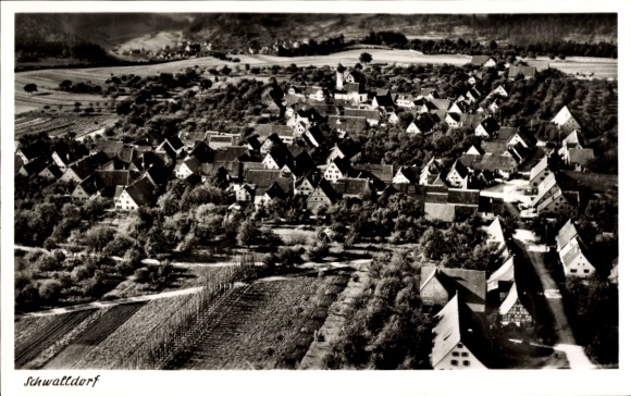 Postcard Schwalldorf Rottenburg am Neckar, aerial photograph