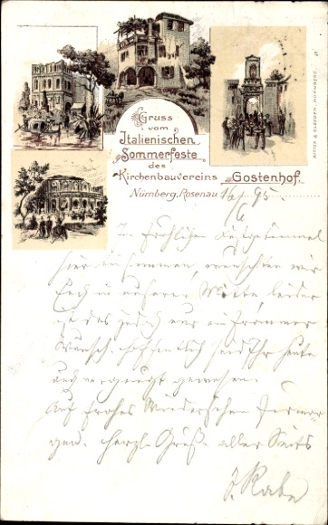 Vorläufer Litho Rosenau Nürnberg, Italienisches Sommerfest des Kirchenbauvereins, Gostenhof