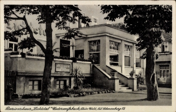 Postcard Unterweißbach in the Thuringian Forest, Pensionhaus Lichtetal