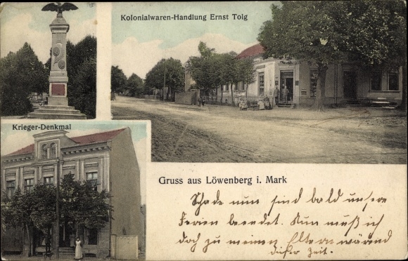 PC Löwenberg in the Mark, war memorial, grocery store Ernst Tolg