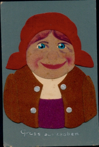 Stoff Postcard Leoben Styria, Woman, portrait