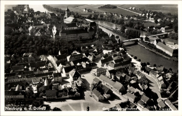 Postcard Neuburg an der Donau Upper Bavaria, aerial photograph
