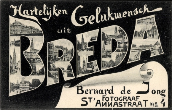 Buchstaben Ak Breda Nordbrabant Niederlande, Detailansichten der Stadt
