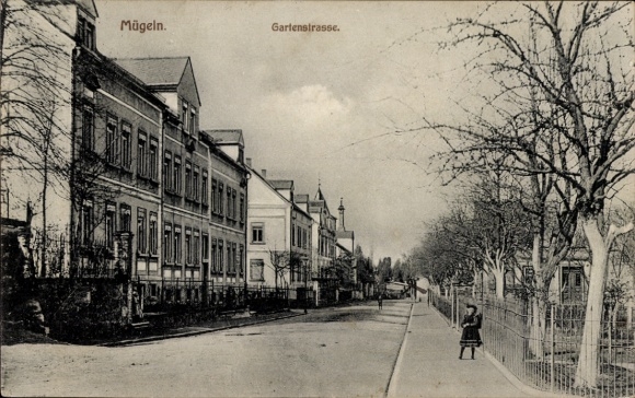 Postcard Mügeln in Saxony, Gartenstraße