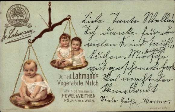 lito dr medyczny Lahmann's Mleko Roślinne, Hewel & Veithen, Niemowlęta, Wagi