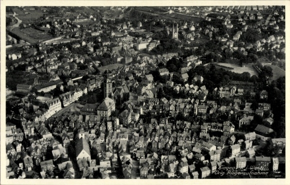 Postcard Siegen in Westphalia, aerial photograph
