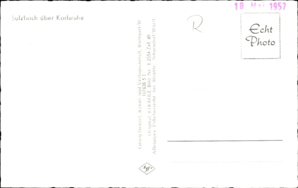 Postcard Sulzbach Malsch near Karlsruhe, aerial photograph