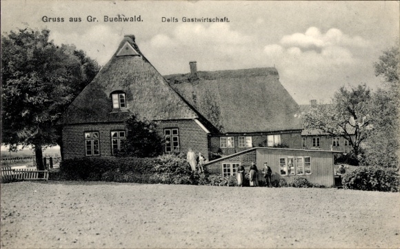 Ak Groß Buchwald in Holstein, Delfs Gastwirtschaft