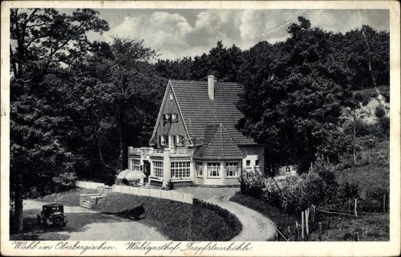 Postcard Wiehl in the Oberberg district, Waldgasthof stalactite cave, owner Kurt Eckelmann