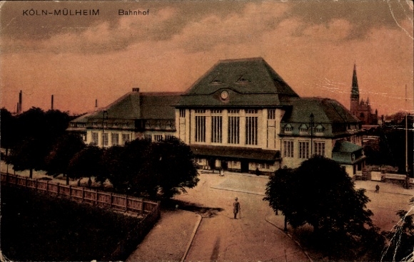 Ak Mülheim Keulen am Rhein, treinstation