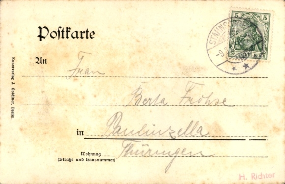 Ak Kleinmachnow in Brandenburg, schildershoek, oude smidse