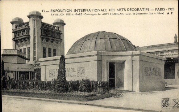 Postcard Paris, International Exhibition of Decorative Arts 1925, Sue et Mare Pavilion