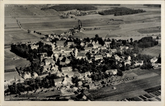 Postcard Obenhausen Markt Buch Schwaben, aerial photograph