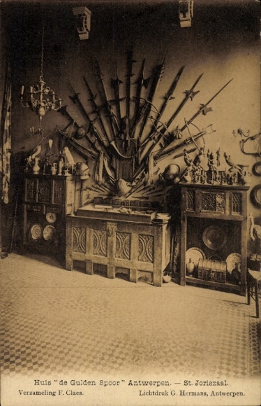 CPA Anvers Anvers Flandre, Huis de Gulden Spoor, St. Joriszaal
