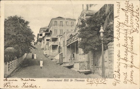 Postcard Saint Thomas DWI US Virgin Islands, Government Hill