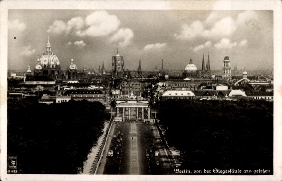 Postcard Berlin Mitte, general view, Victory Column