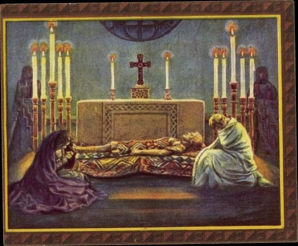 Collection picture The Nibelungen Song, III. Frieze, Siegfried's death, The queens mourn Siegfried