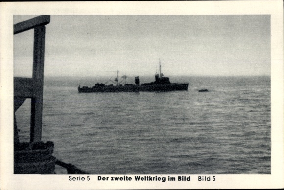 Sammelbild Der zweite Weltkrieg im Bild, Tragödie eines Truppentransporters, schwedischer Zerstörer