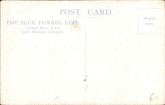 Kunstenaar Ak stoomschip Blue Funnel Line, Alfred Holt & Co.