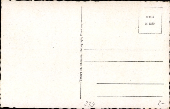 Postcard Flensburg in Schleswig Holstein, customs school at Luther Platz