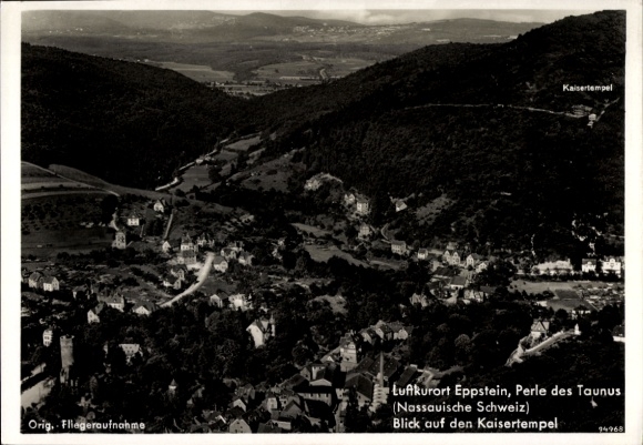 Postcard Eppstein im Taunus, climatic health resort Pearl of the Taunus, view of the Imperial Temple