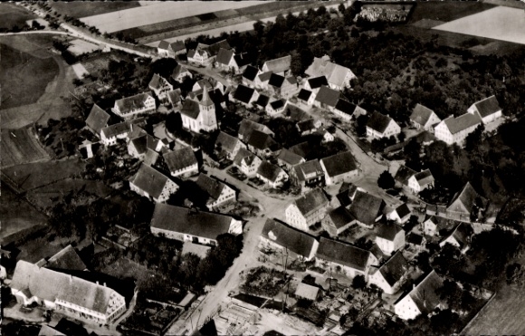 Postcard Obersteinach Ilshofen in Württemberg, aerial photograph