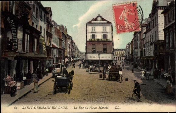 CPA Saint Germain et Laye Yvelines, La Rue du Vieux Marché