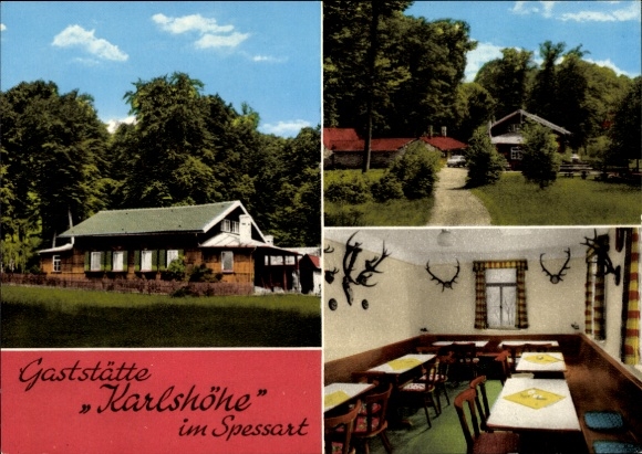 Ak Karlshöhe Esselbach im Spessart Unterfranken, Gaststätte Karlshöhe, Inh. S. Mandrek