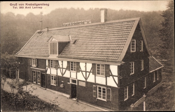Postcard Krebsöge Radevormwald Oberbergischer Kreis, Restaurant Krebsögersteeg