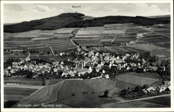 Postcard Unlingen in Upper Swabia Württemberg, aerial photograph