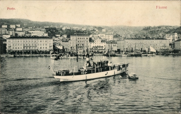 KP Rijeka Fiume Chorwacja, port, parowiec