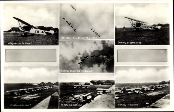 Postcard Den Helder North Holland Netherlands, De Kooy Vliegkamp, Aircraft