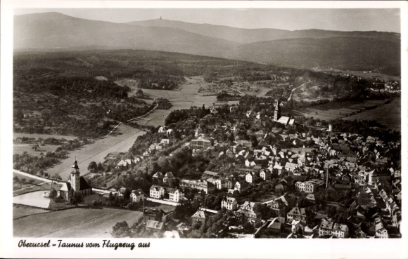 Postcard Oberursel in the Taunus Hessen, aerial photograph