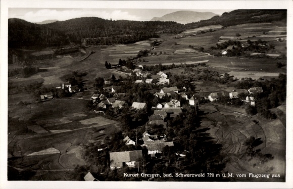 Postcard Gresgen Zell im Wiesental district of Lörrach Baden Württemberg, aerial photograph