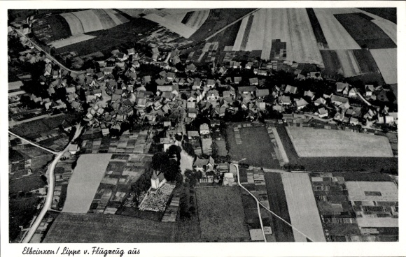 Postcard Elbrinxen Lügde in the Weserbergland, aerial photograph
