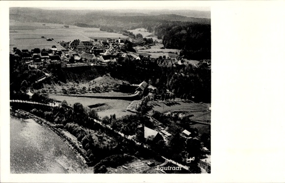 Ak Lautrach in Schwaben Unterallgäu, Fliegeraufnahme