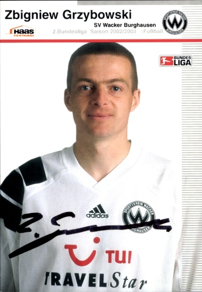Autogrammkarte Fußballer Zbigniew Grzybowski, SV Wacker Burghausen, Autogramm