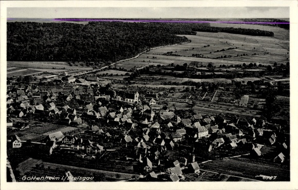 Postcard Gottenheim im Breisgau, aerial photograph