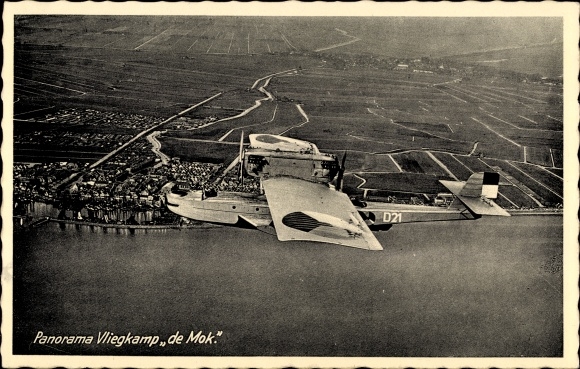 Postcard Texel North Holland Netherlands, Vliegkamp de Mok, Dutch military aircraft