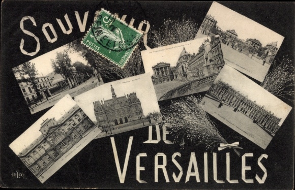 PC Versailles Yvelines, with several views of the inscription 'SOUVENIR DE VERSAILLES'