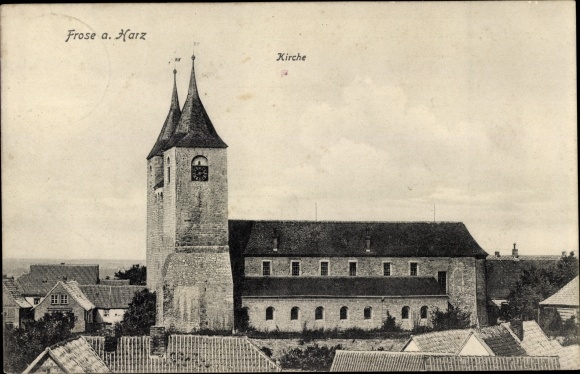 Ak Frose am Harz Saksen Anhalt, kerk